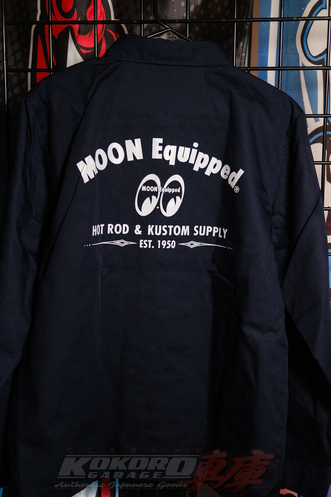 MOONEYES Japan MOON Equipped EST. 1950 Coaches Jacket - Navy