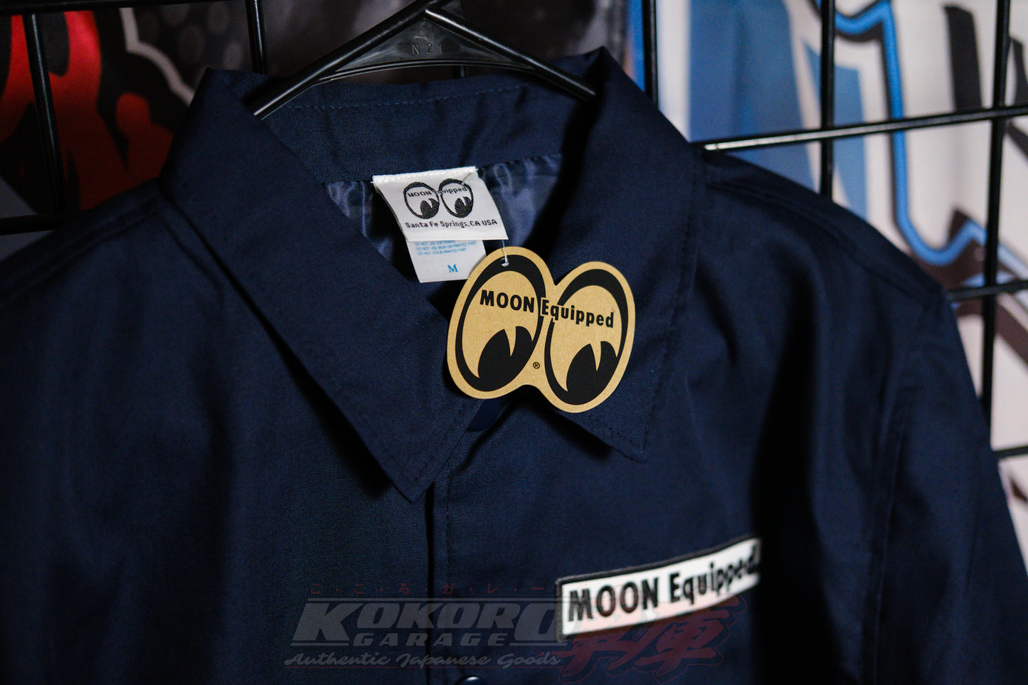 MOONEYES Japan MOON Equipped EST. 1950 Coaches Jacket - Navy