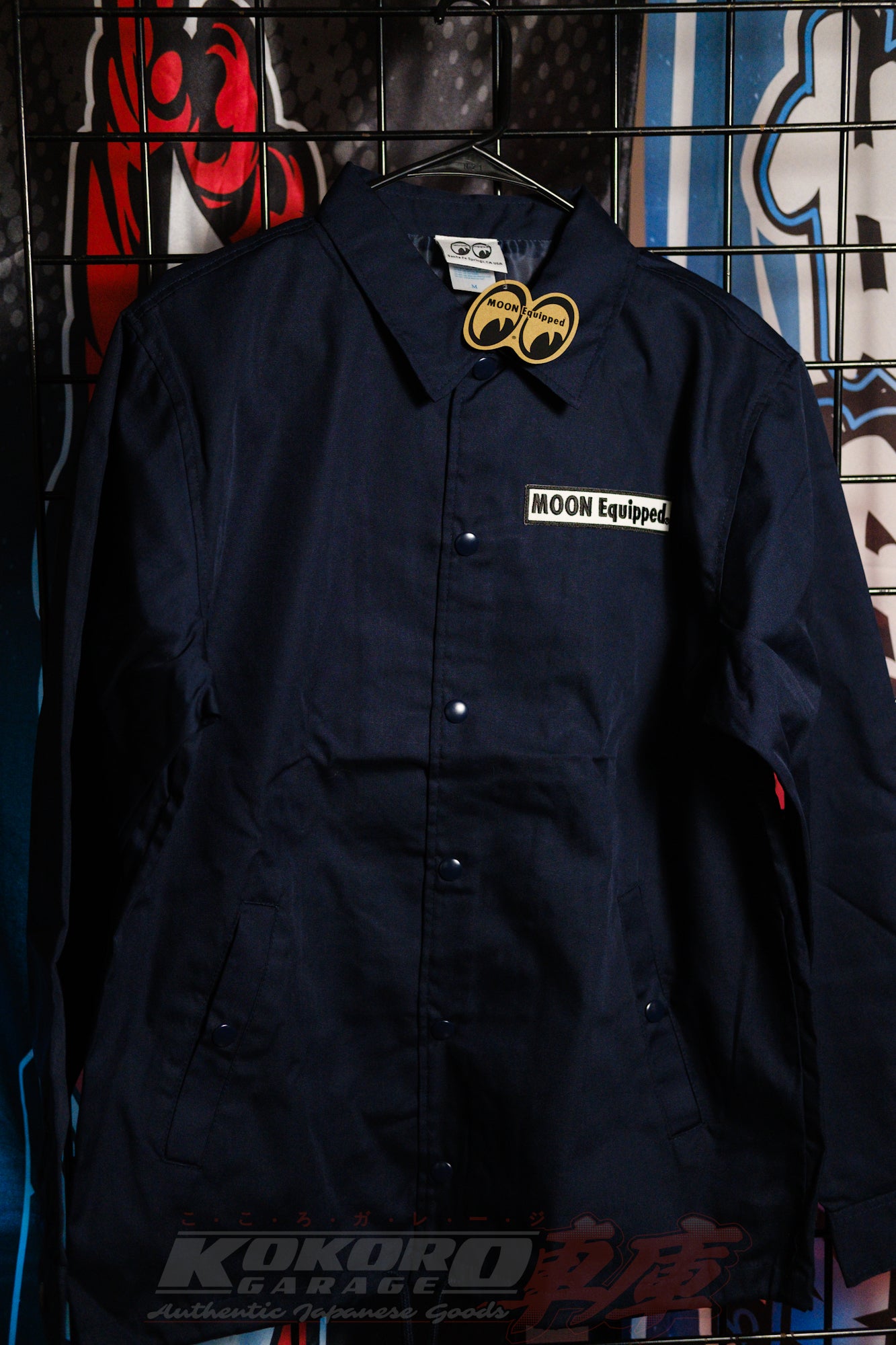 MOONEYES Japan MOON Equipped EST. 1950 Coaches Jacket - Navy