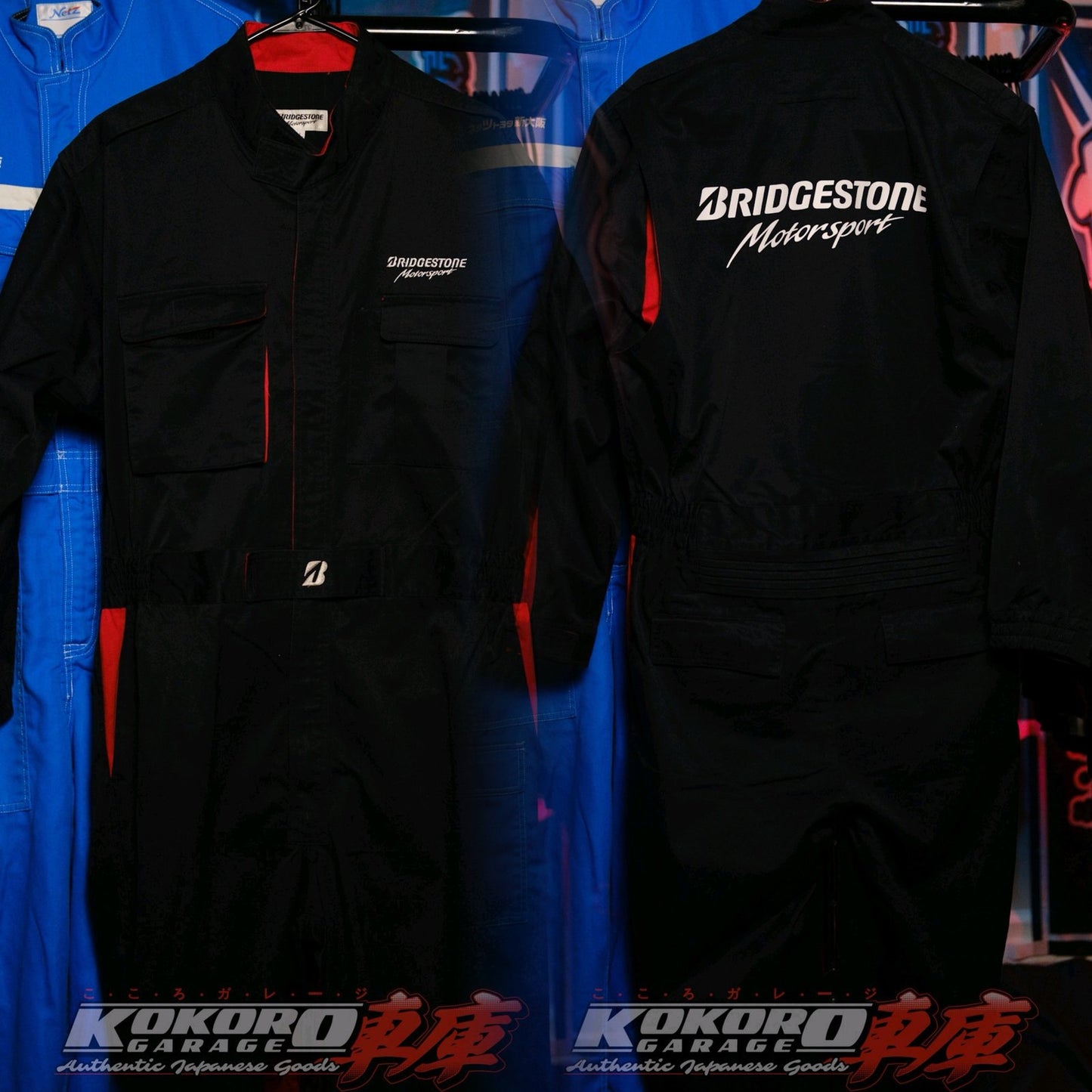 Authentic JDM Bridgestone Coveralls (Tsunagi) Black