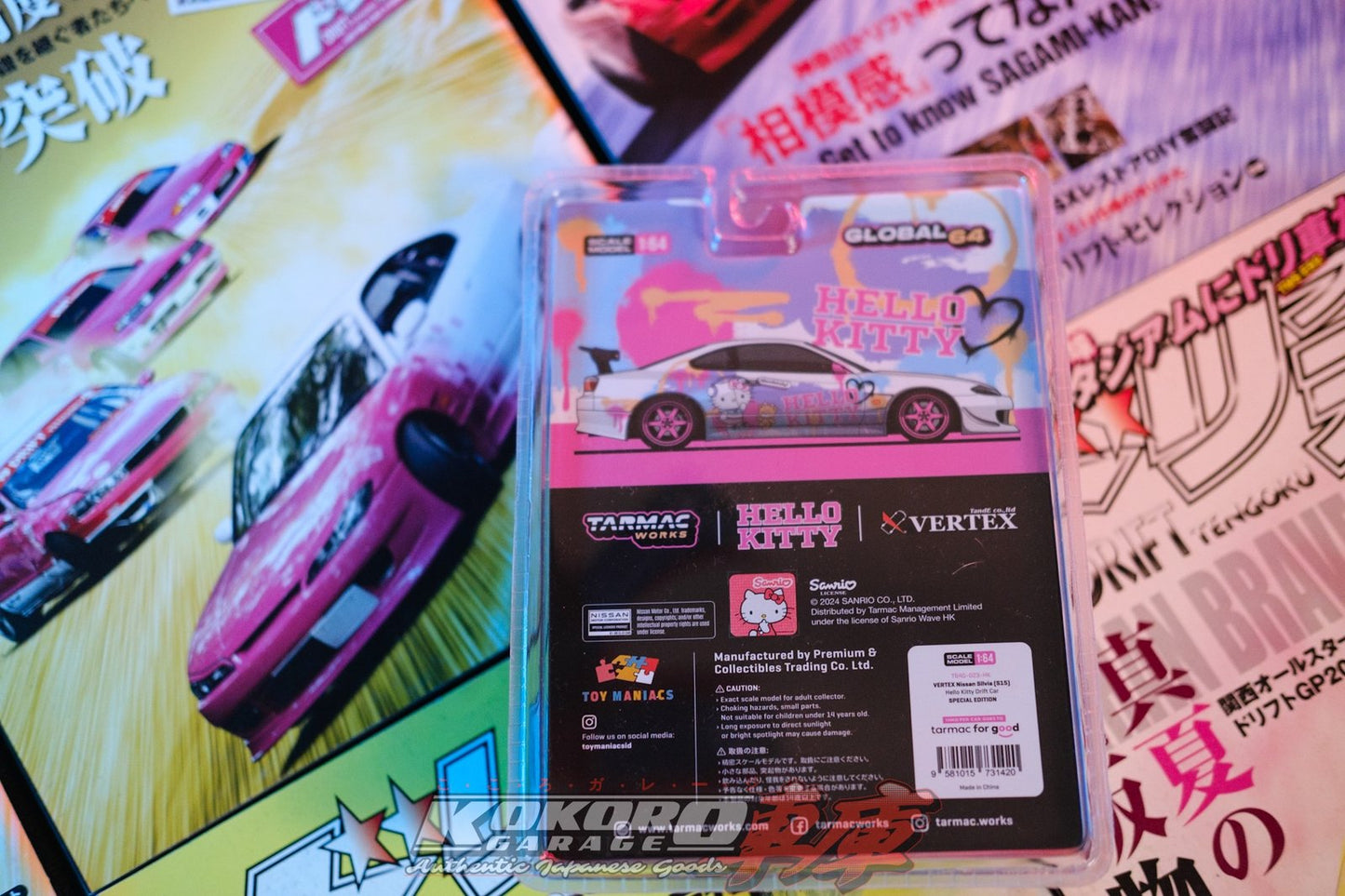 Limited Edition Tarmac Works Vertex Hello Kitty Nissan Silvia S15 1:64