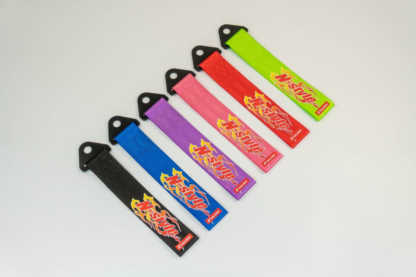 N-Style x Valino Tires Japan Tow Straps - Black, Red, Pink