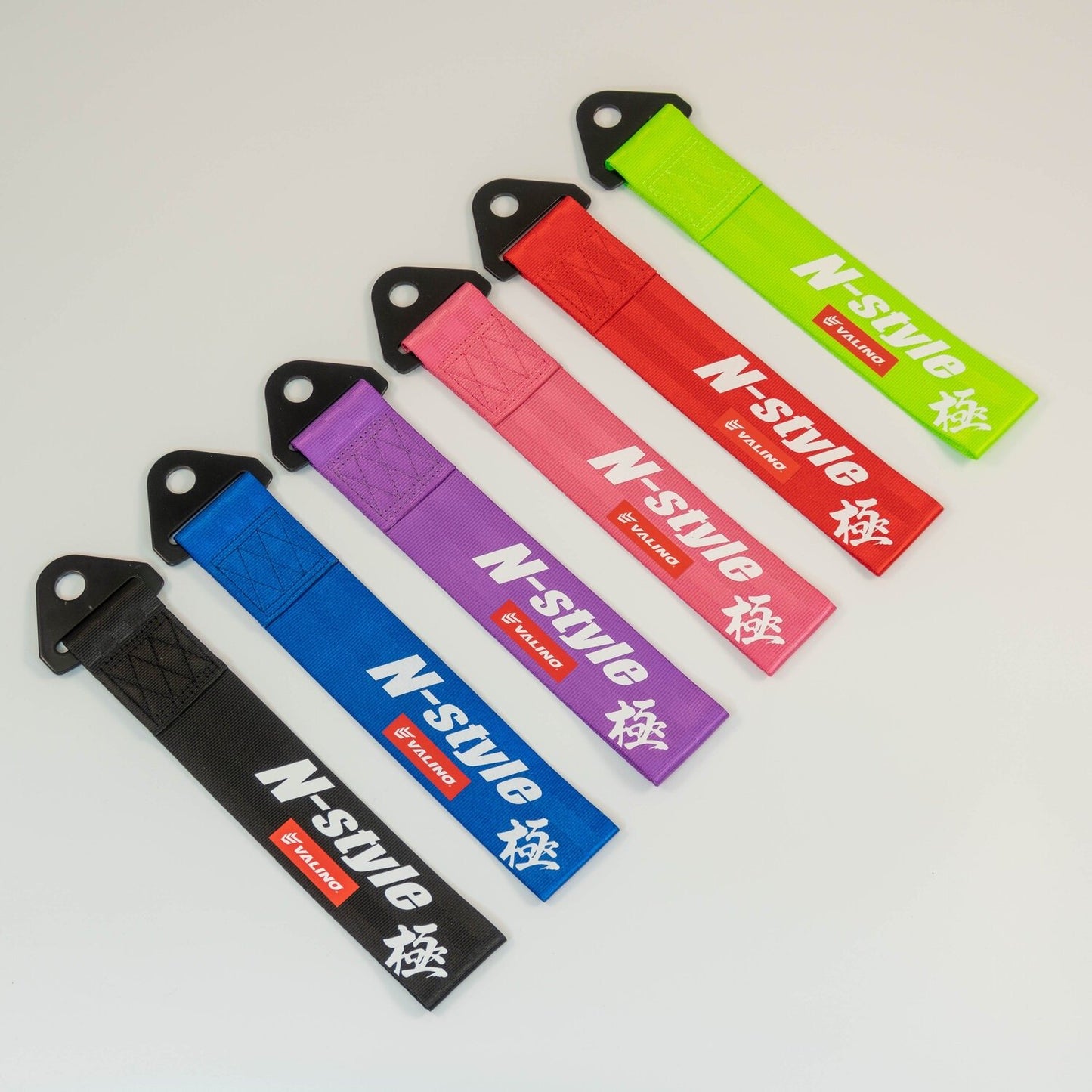 N-Style x Valino Tires Japan Tow Straps - Black, Red, Pink